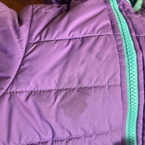 The North Face reversible lavender and teal puffer jacket 18-24m - Picture 5 of 12